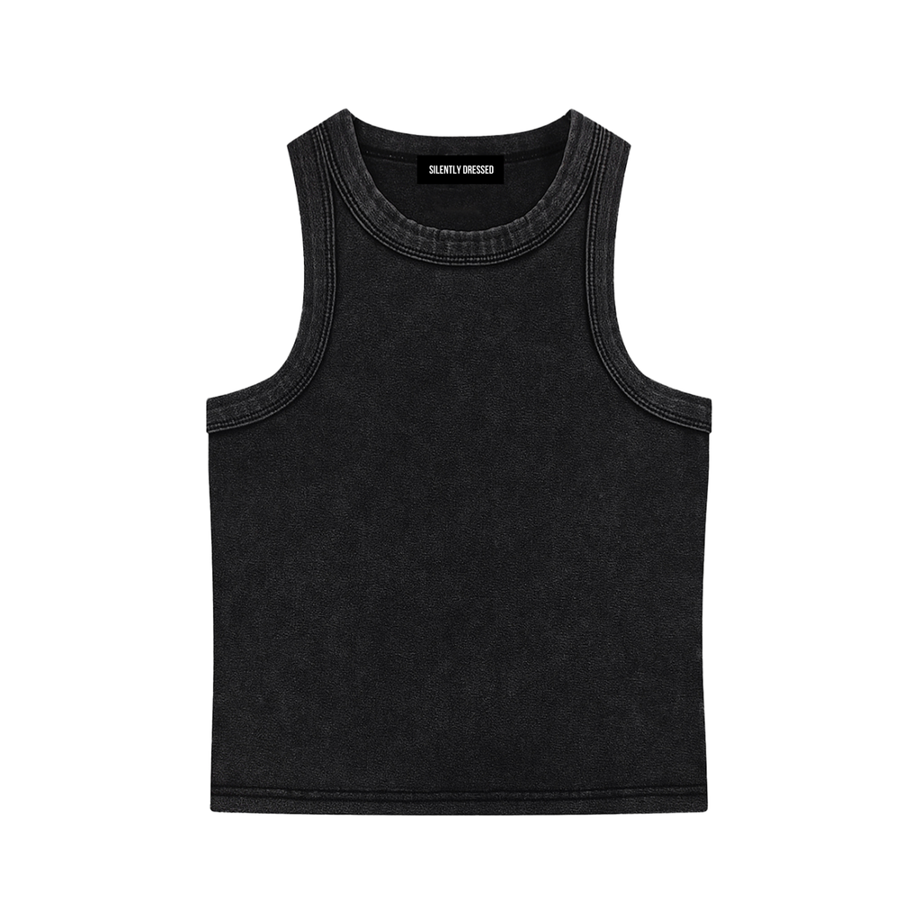 Vintage Snow Washed Tank Top for Women – Streetwear Crop Top