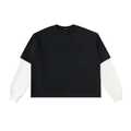 Layered Contrast Sleeve Cotton T-Shirt